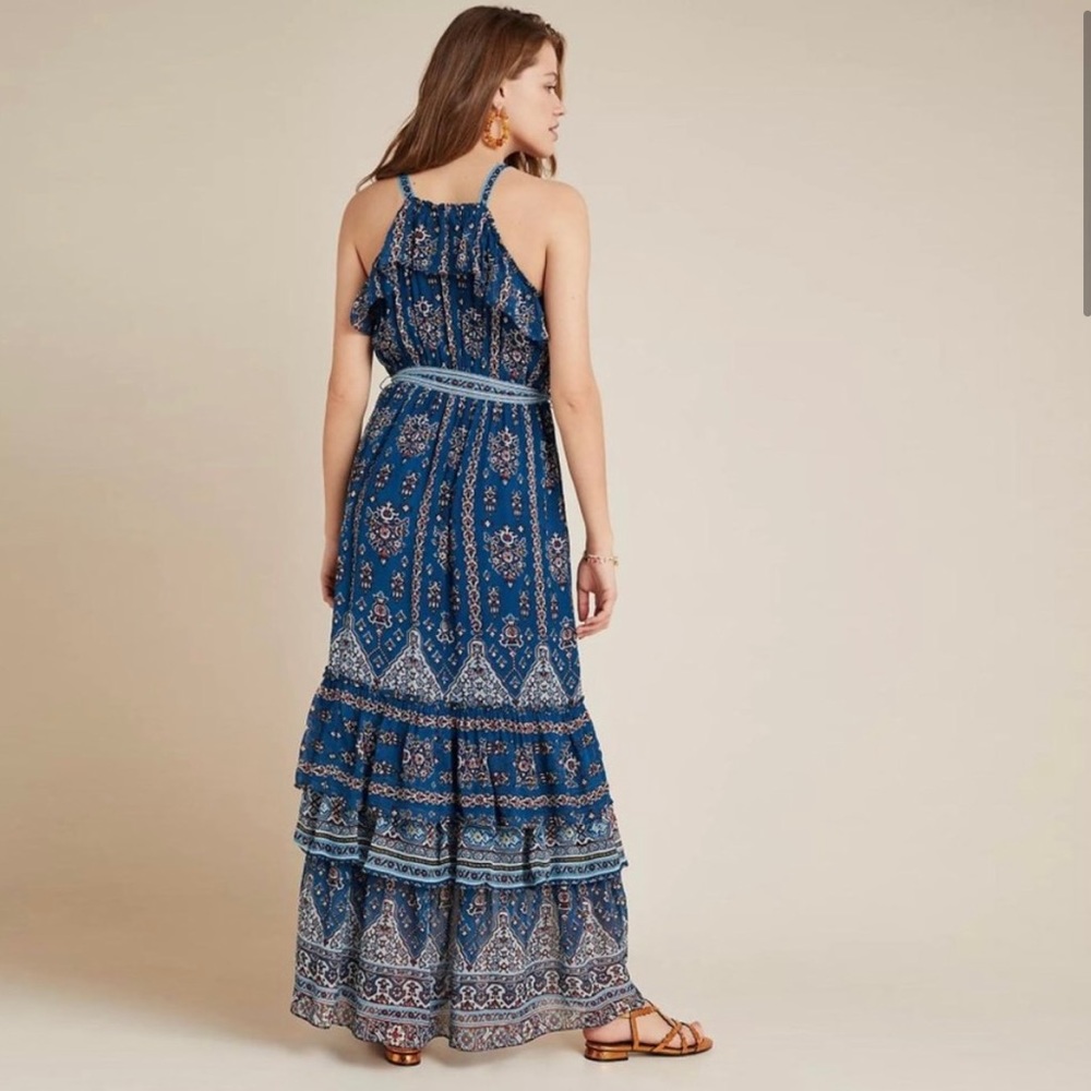 Anthropologie Sasha Ruffled Boho Print Dress NWT XS - Picture 2 of 14